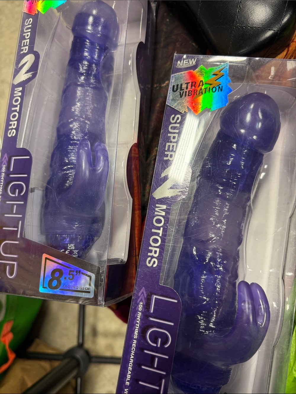 Ultra Vibration Purple Light-Up Dual Motor Vibrator USB port